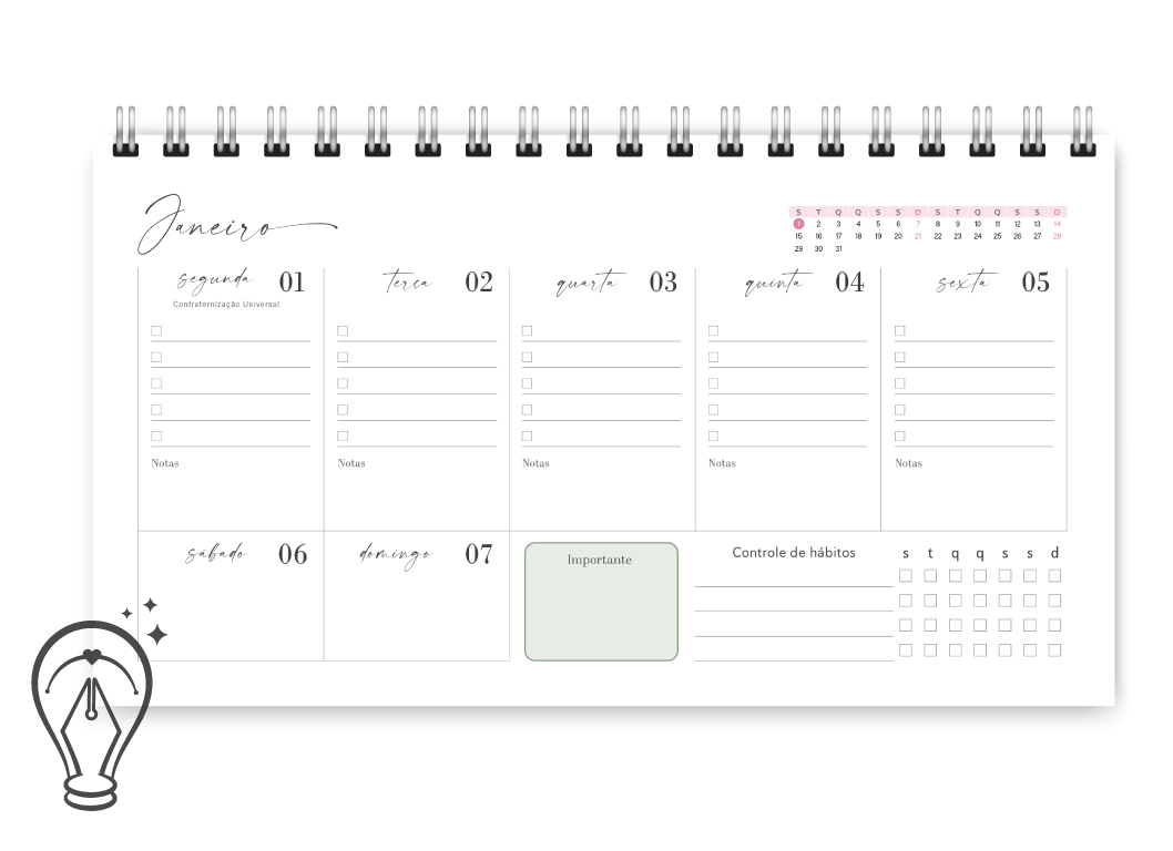 Oficina Criativa desk planner 2024 horizontal
