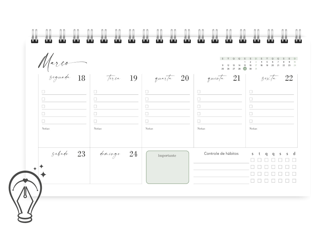 Oficina Criativa desk planner 2024 horizontal