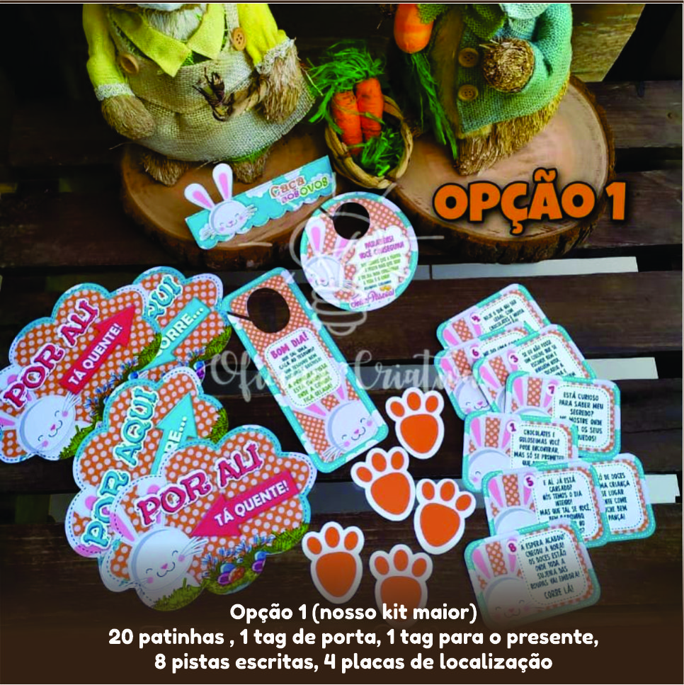 Oficina Criativa kit caça aos ovos coelhinho