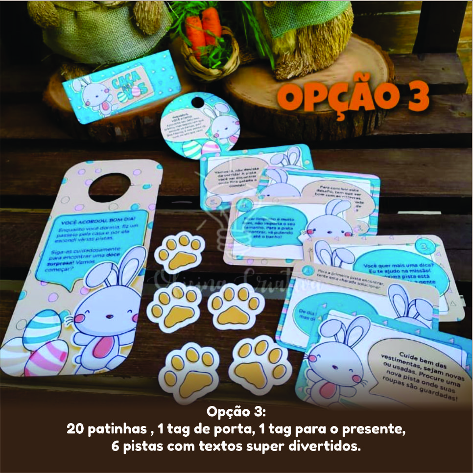 Oficina Criativa kit caça aos ovos coelhinho
