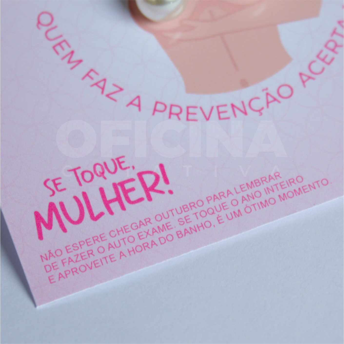 Oficina Criativa brinco perola brinde outubro rosa